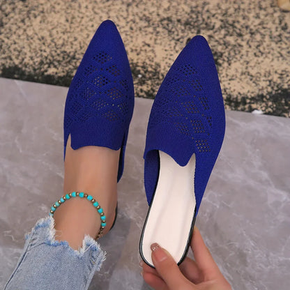 Women's Knitted Flat Mule Shoes