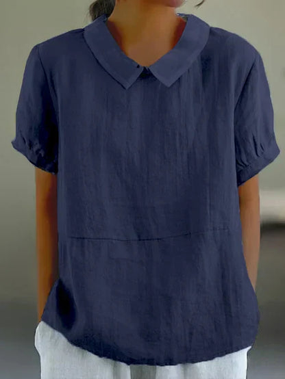 Women's Cotton Linen Blouse Natural Beige