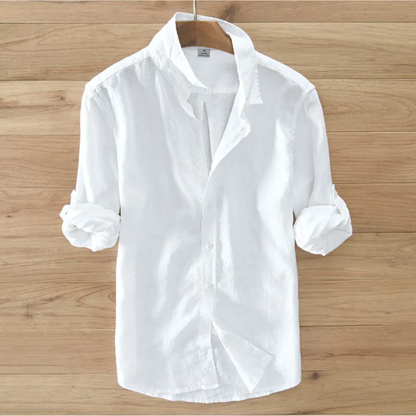 Men's Linen Casual Button Up Shirt
