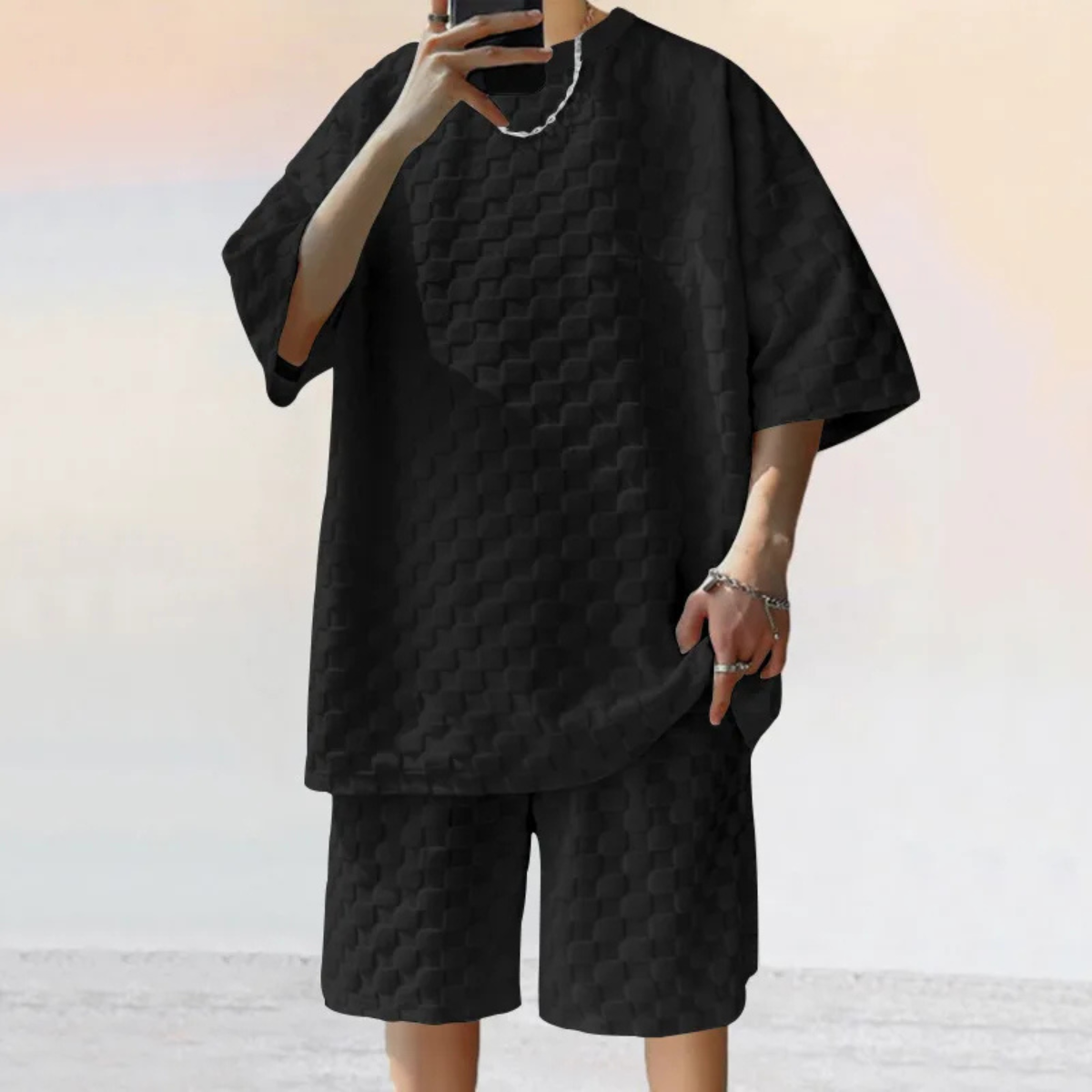 Men's Oversized Summer T-Shirt And Shorts Set