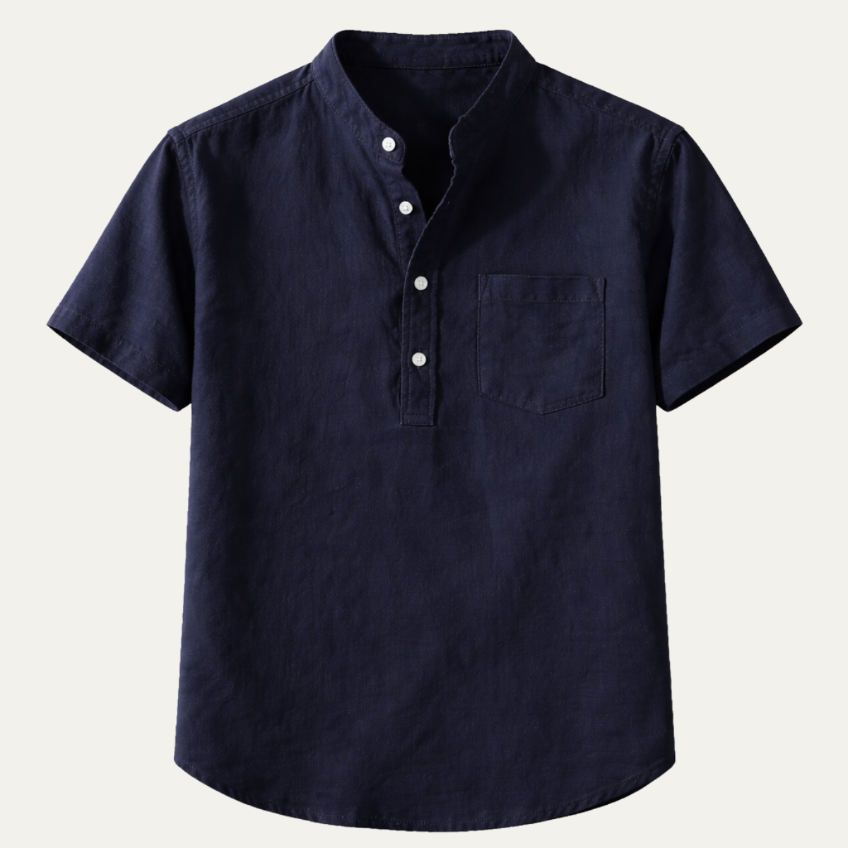 Men's Cotton Henley Shirt Stand Collar - Vonnera