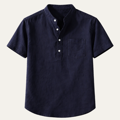 Men's Cotton Henley Shirt Stand Collar - Vonnera