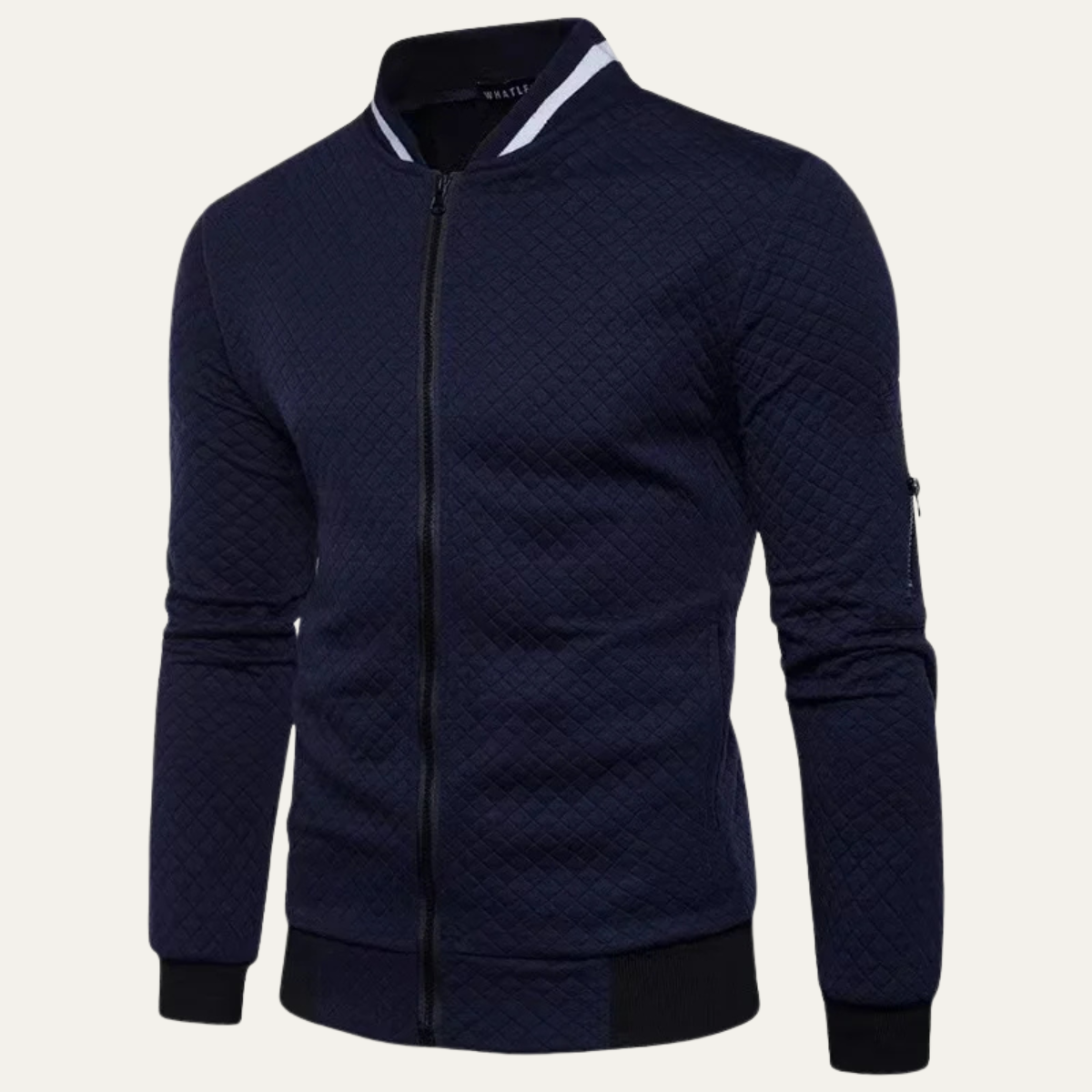 Monopoli Men's Quilted Bomber Jacket Lightweight Diamond Pattern
