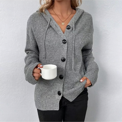 Women's Knit Cardigan Soft Relaxed Fit Beige