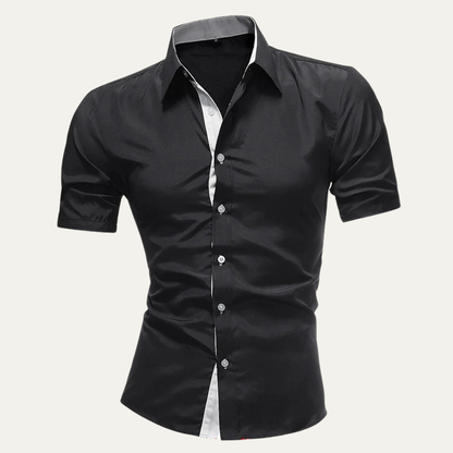 Men's Solid Button-Up Dress Shirt
