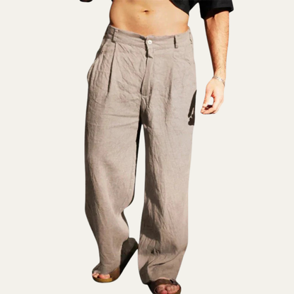 Men's Linen Relaxed Fit Casual Pants