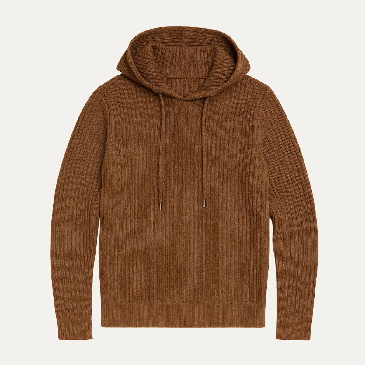 Men's Slim Fit Ribbed Knit Hoodie Sweater - Vonnera