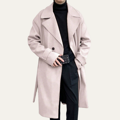 Men's Wool Wrap Coat Camel Color With Belt