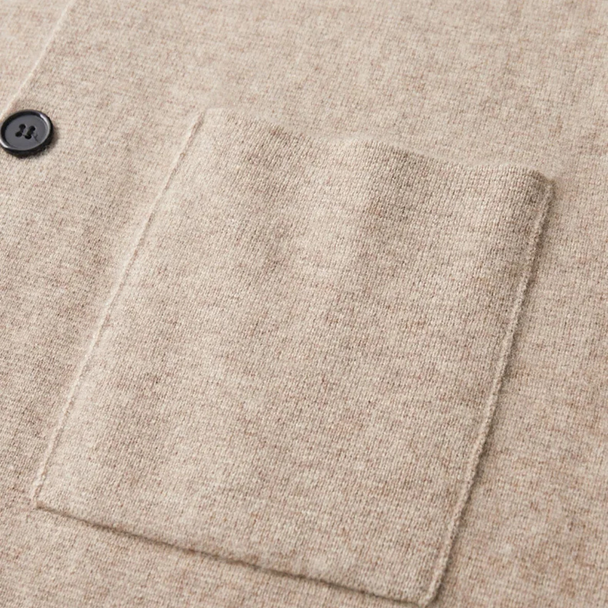 Men's Merino Wool Cardigan Soft Knit Collar Charcoal