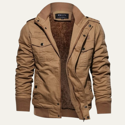 Men's Windproof Bomber Jacket Multi-Pocket Military Style