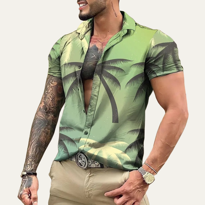 Men's Hawaiian Shirt Lightweight Coconut Print