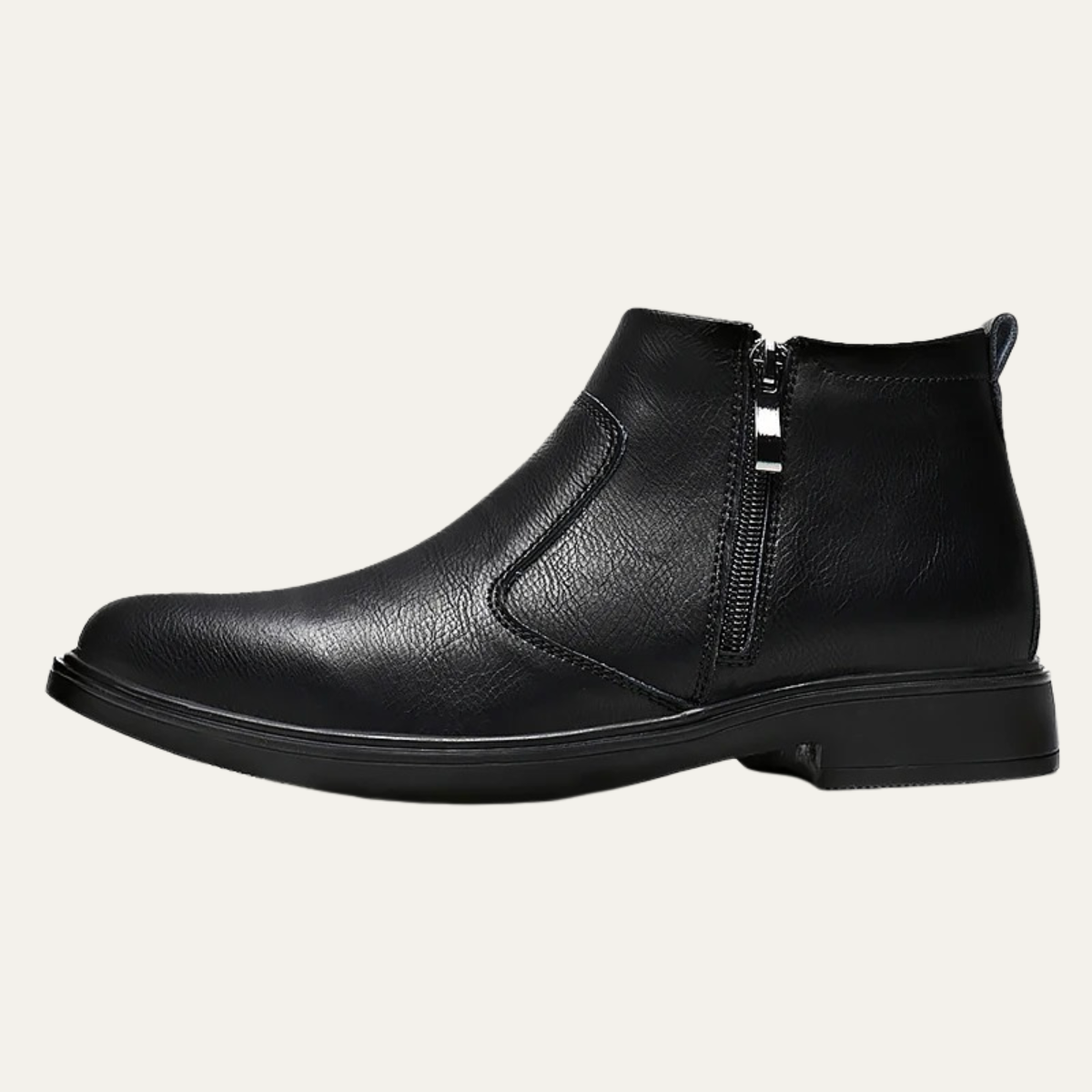 Men's Leather Chelsea Boots Side Zip Black