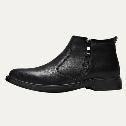 Men's Leather Chelsea Boots Side Zip Black