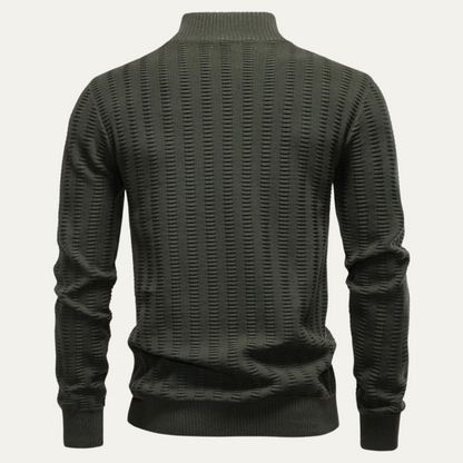 Men's Quarter Zip Winter Sweater Knit