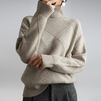 Women's Turtleneck Sweater Soft Knit Classic