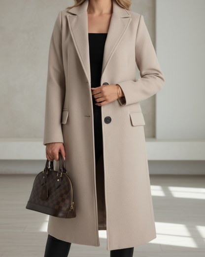 Women's Tailored Long Coat Button Front