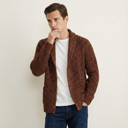 Montpellier Men's Knit Cardigan Shawl Collar Thick