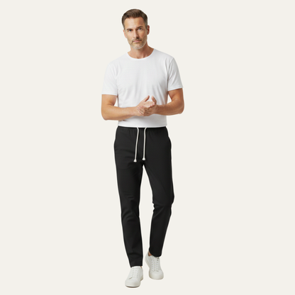 Men's Linen Blend Drawstring Pants Lightweight Beige