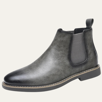 Vernaccia Men's Ankle Leather Shoes Pointed Toe Retro Style