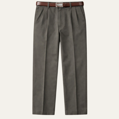 Montfield Men's Straight Leg Pants Double Pleated High Waist