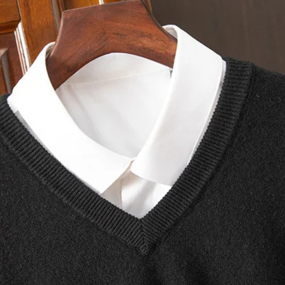 Men's Soft Knit V Neck Sweater Warm