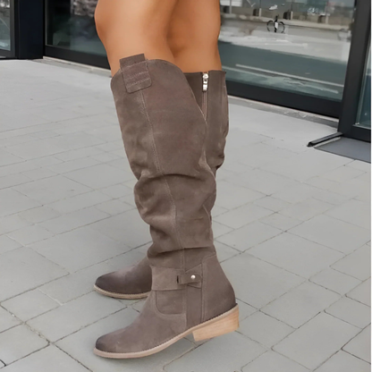 Women Suede Knee High Boots