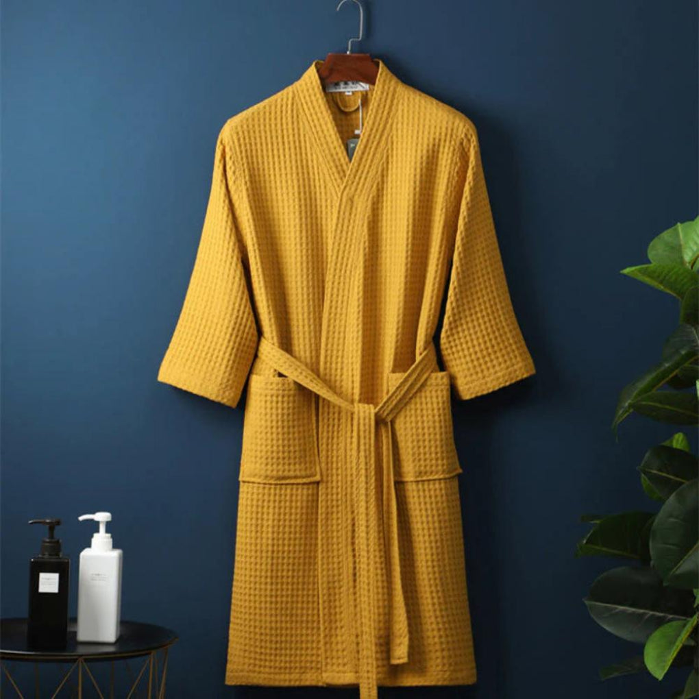 Couples Cotton Terry Bathrobe Lightweight Waffle