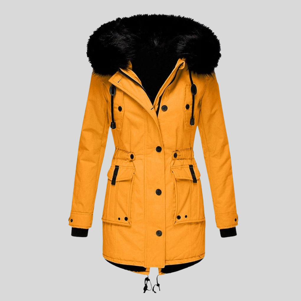 Women's Winter Hooded Parka Coat With Pockets - Vonnera