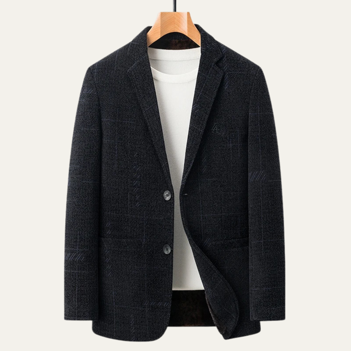 Men's Business Blazer Warm Fur Lining