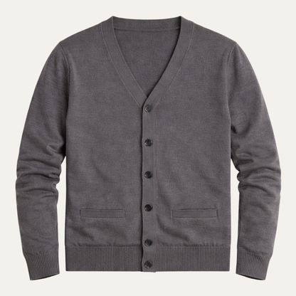 Men's V Neck Lightweight Knit Cardigan - Vonnera