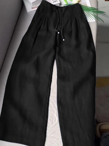 Women's Wide Leg Pants Elastic Waist Drawstring
