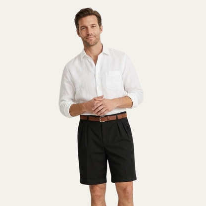 Henwick Men's Linen Shorts Tailored Summer Beige