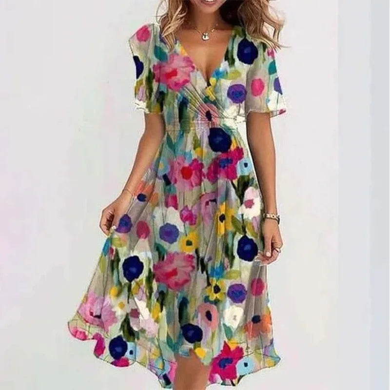 Women's Floral Knee Length Summer Dress