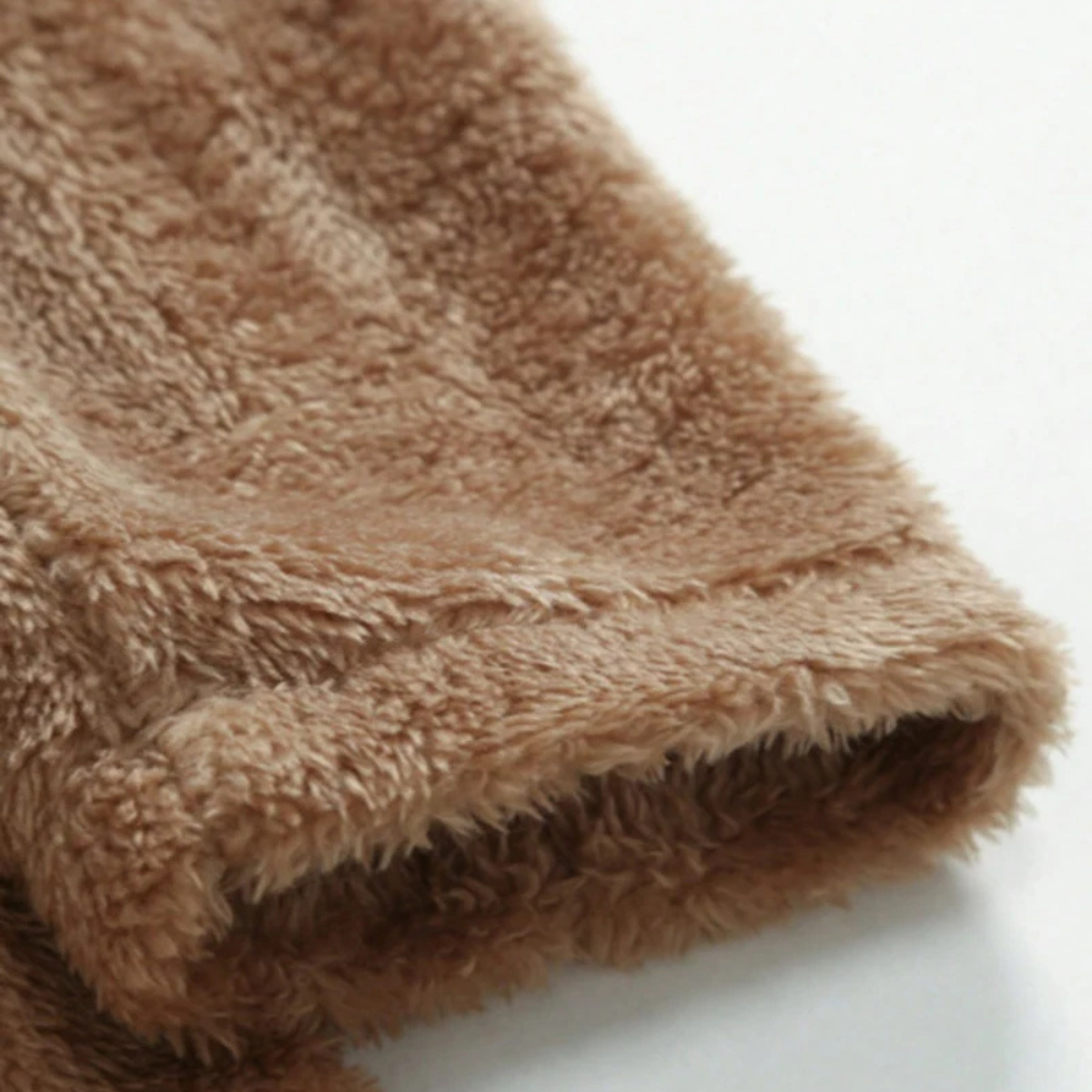 Men's Double Breasted Winter Coat Warm Brown Plush
