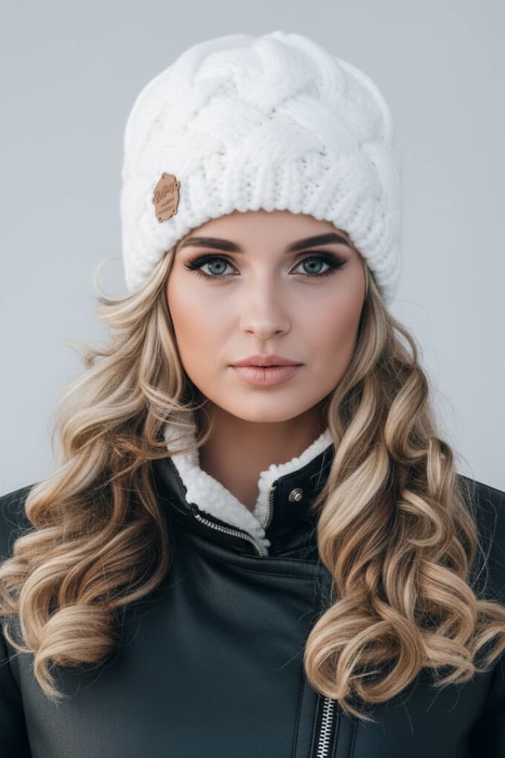 Women's Knit Beanie Thick Weave Folded Brim