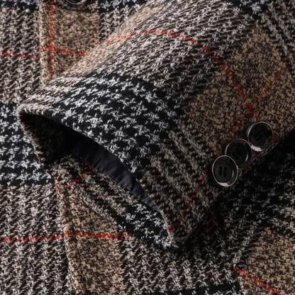 Men's Slim Fit Tweed Blazer Suit Plaid