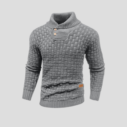 Men's Button Up Half Collar Sweater