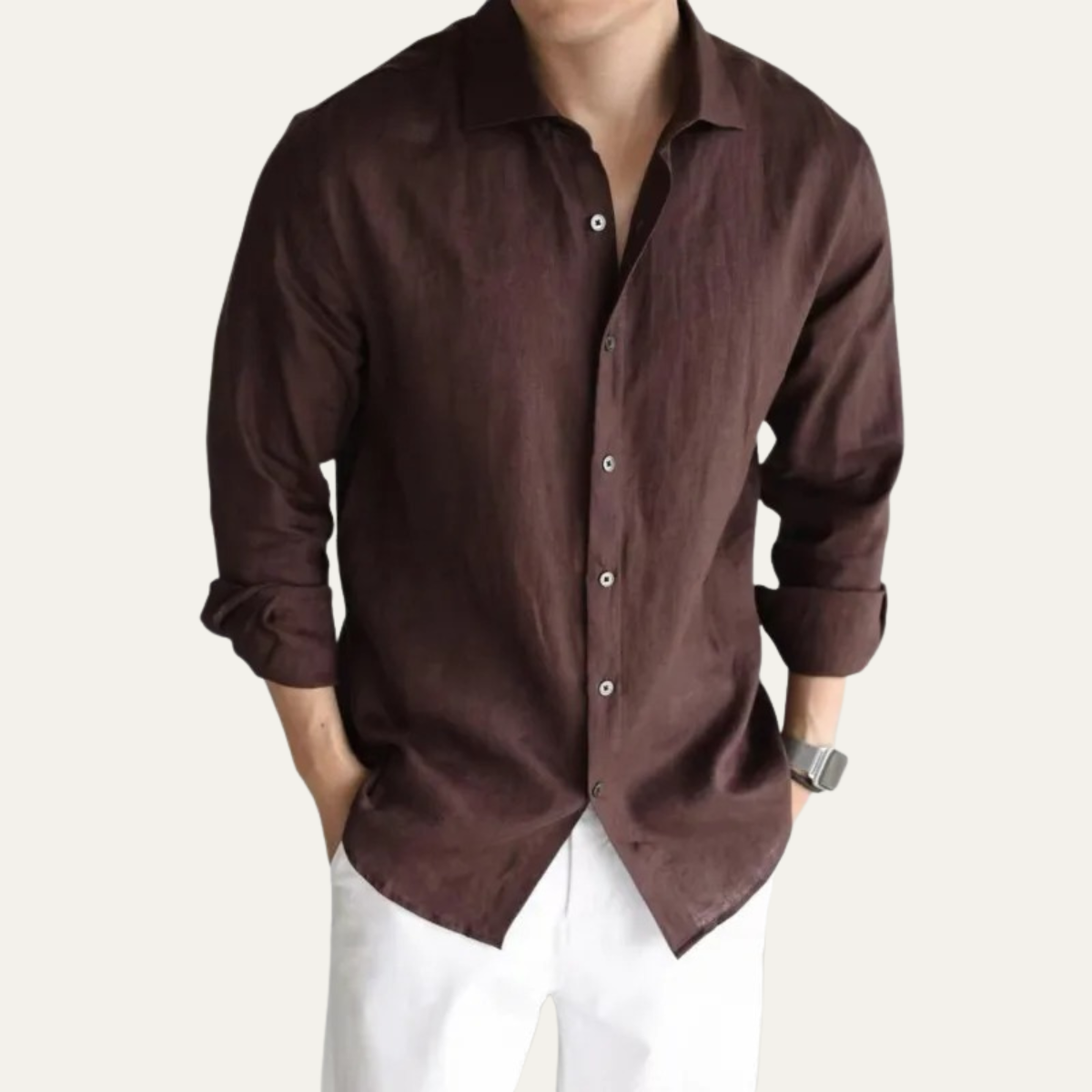 Men's Casual Business Shirt British Style Cotton
