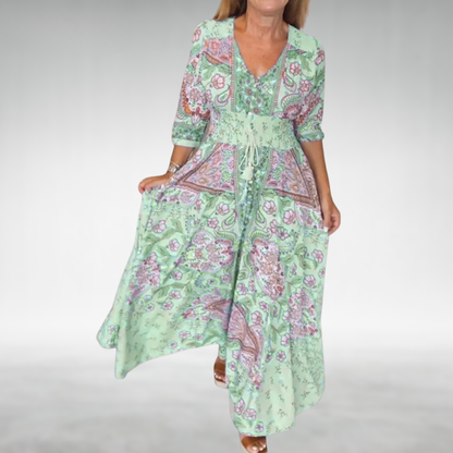 Women's Maxi Dress Flowy Draped Black Cocktail
