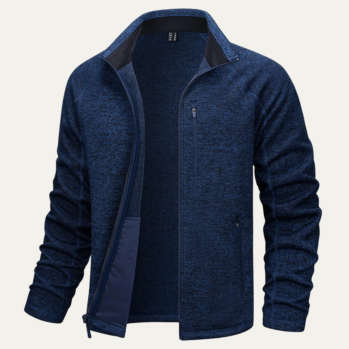 Men's Knitted Fleece Jacket Full Zip Warm