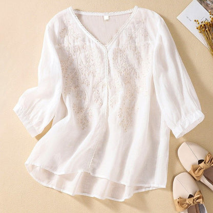 Celina Cotton-Linen Blouse