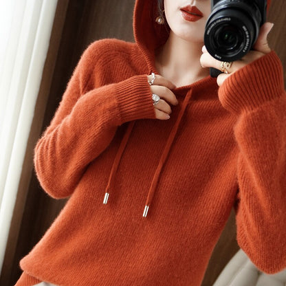Leslie Women's Cashmere Hooded Sweater Autumn Beige