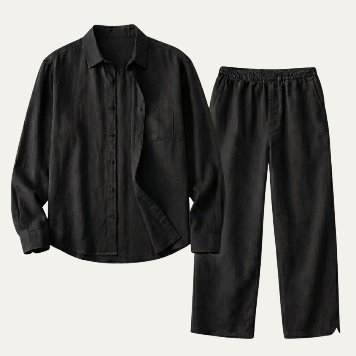Men's Linen Shirt And Pants Set Oversized