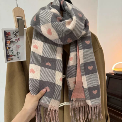 Comfy Plaid Tassel Scarf Warm Double Sided