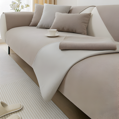 Linen Sectional Sofa Slipcover Beige