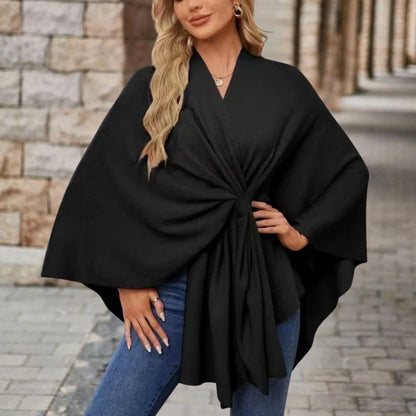 Elegant Women's Draped Poncho