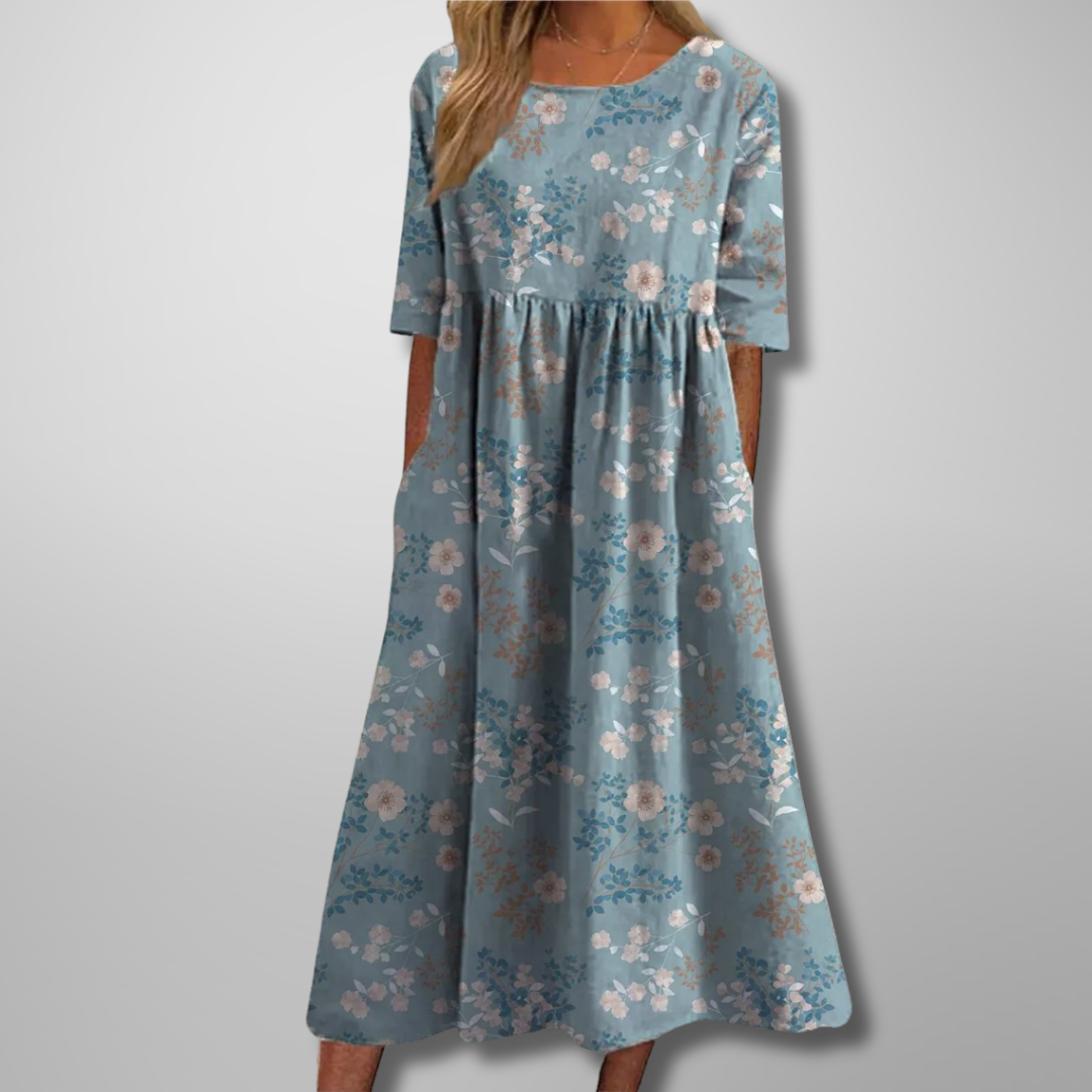 Women's Floral Midi Dress Relaxed Fit