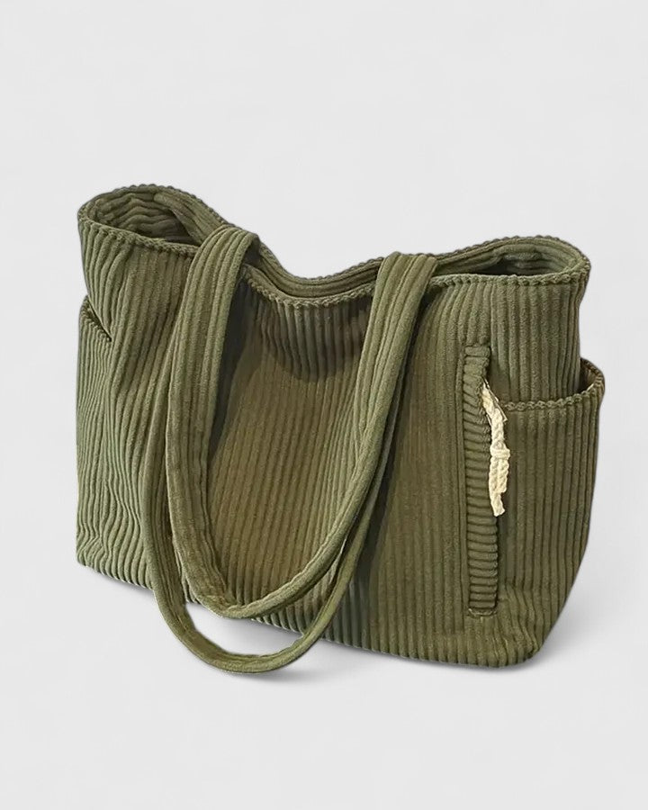 Women's Ribbed Handbag Luxurious Fabric