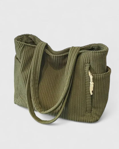 Women's Ribbed Handbag Luxurious Fabric