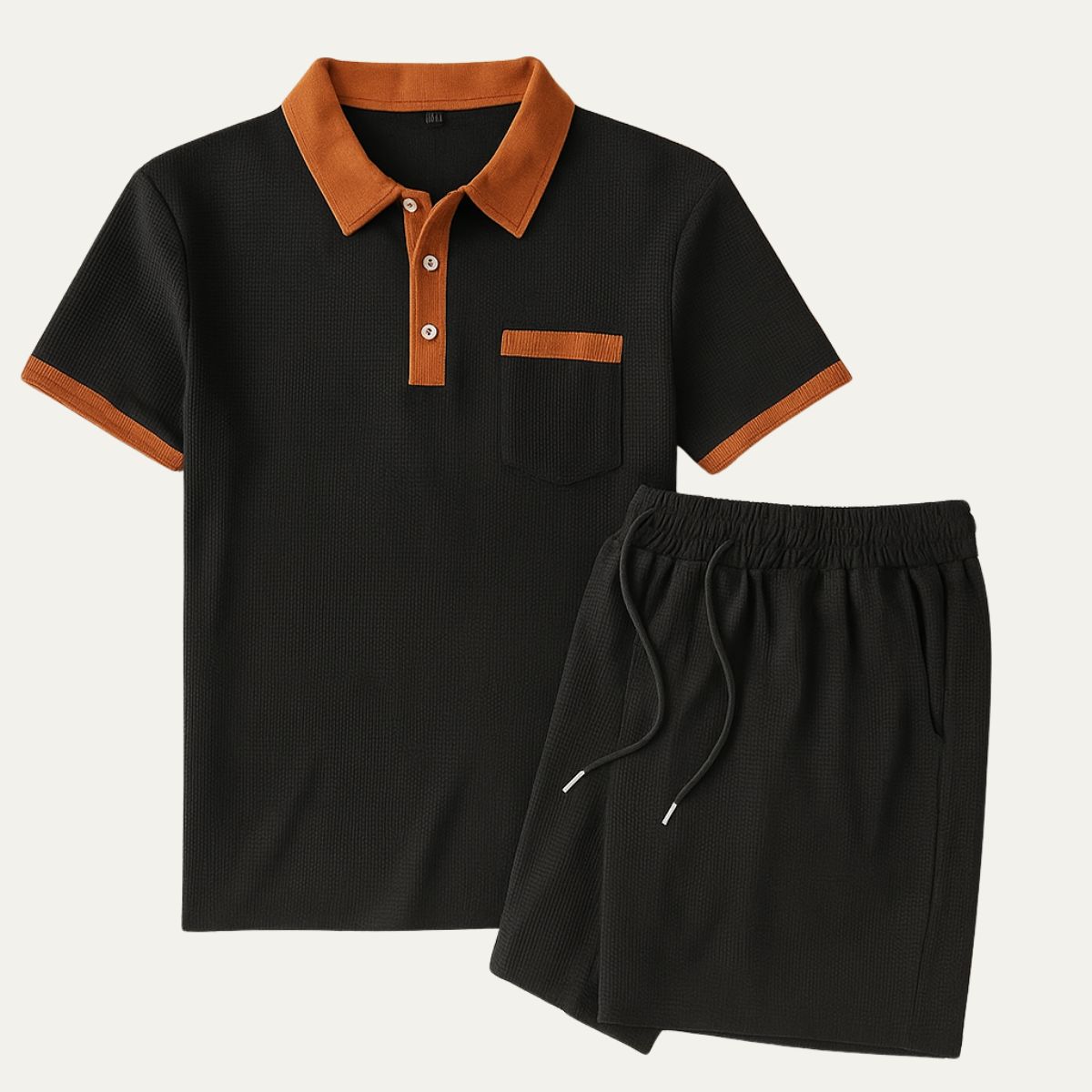 Men's Cotton Polo Shirt And Shorts Set